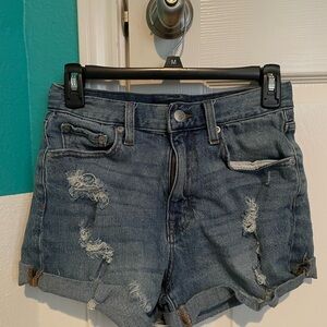 Aeropostale Blue Jean Shorts Distressed Cuffed
